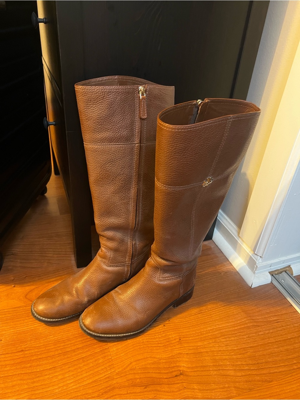 Tory Burch Tall Leather Riding Boots in Brown